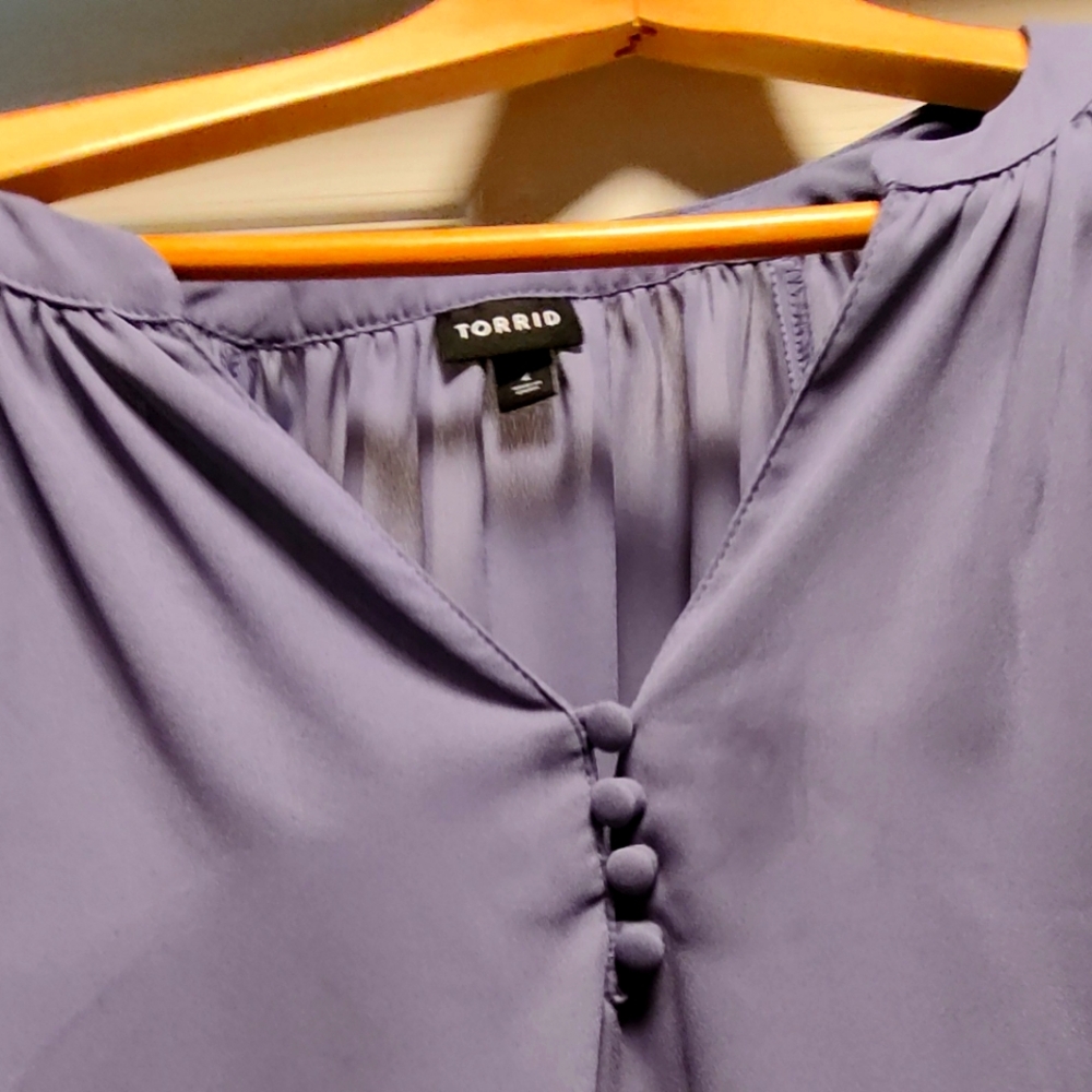 Purple drop-shoulder top